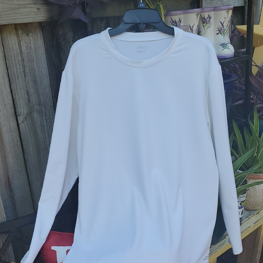 BCBG White Long Sleeve Tee